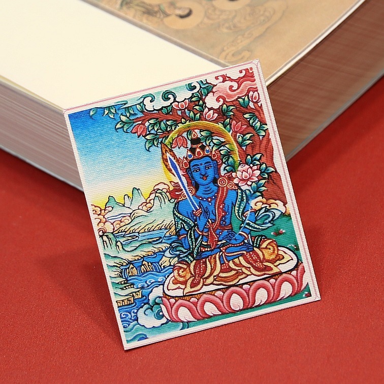 手描きの金描きチベット生の8つの守護者ザキラムタンカ卸売絵画コアボックス特別なキャンバス|undefined