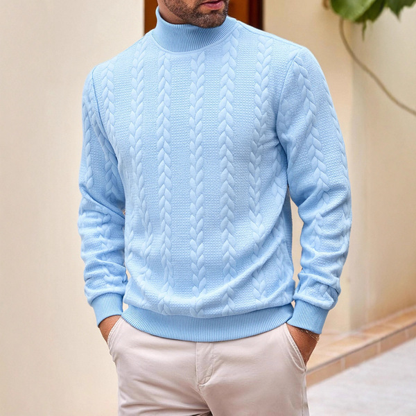 demi-season knitted men's solid color fashionable keep warm sweater