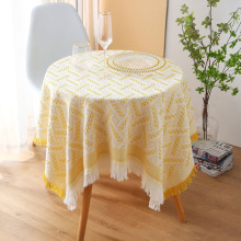 床头柜套罩圆形桌布轻奢高级感茶桌欧式法式浪漫田园风格茶几布