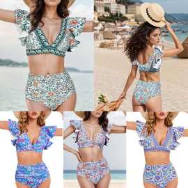 2024亚马逊TEMU爆款运动泳装带胸垫女士分体式性感比基尼跨境