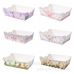 新品6個/バッグ紙トレイポップコーン箱使い捨て紙箱祝日パーティー食品弁当箱船箱道具