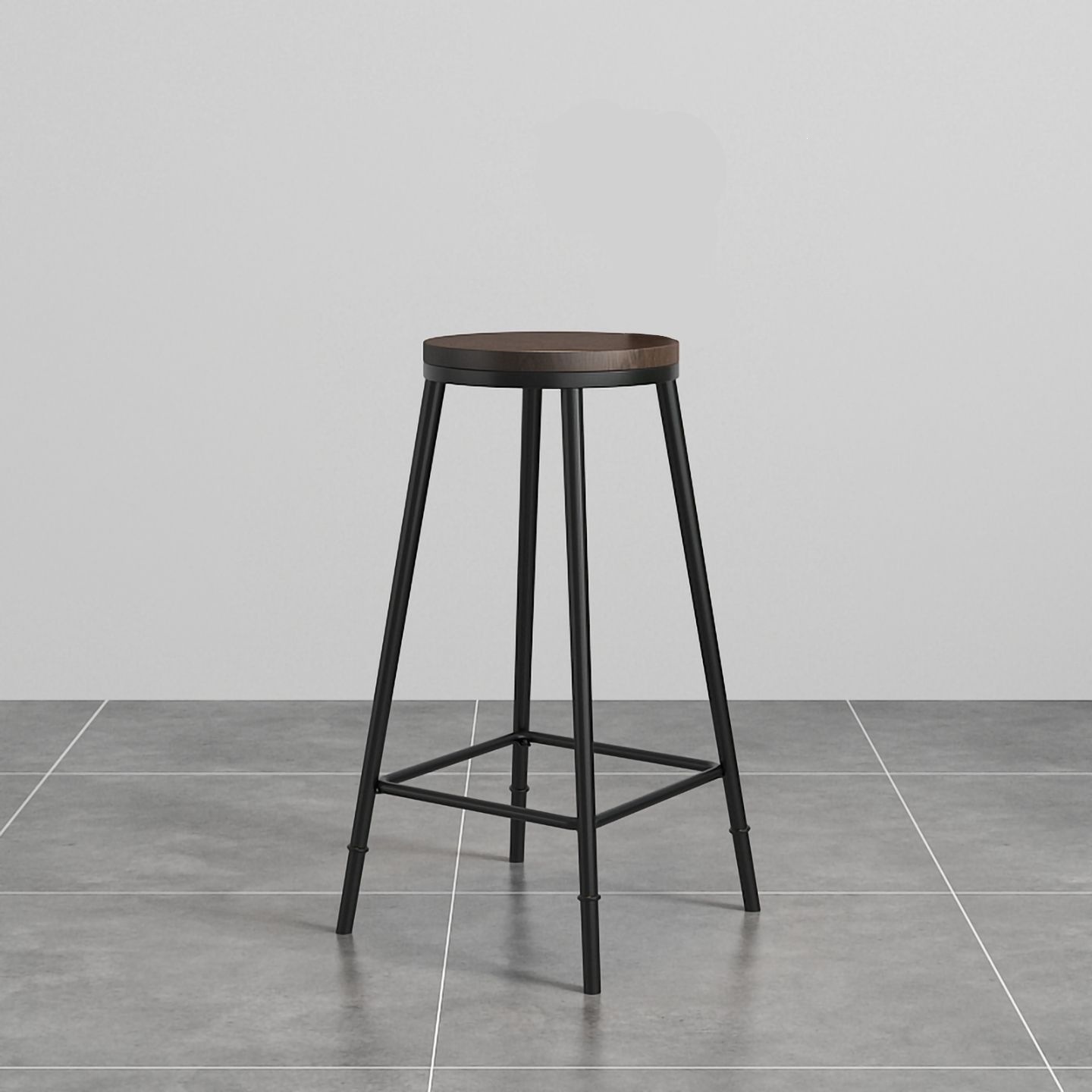 Backless dark solid wood