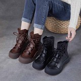 以一 Демисезонные кожаные универсальные короткие сапоги для отдыха, воловья кожа, мягкая подошва