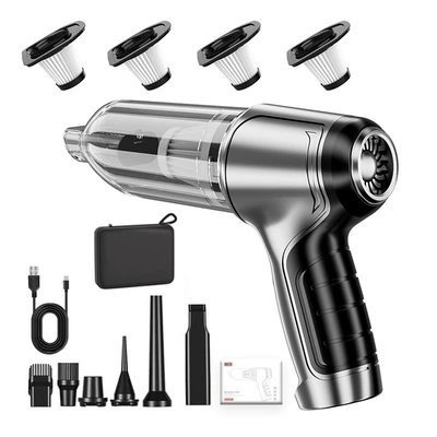 Tozsoranlar: high-power car vacuum cleaner super - brushless-silver-gray-filter-element-4-no-logo-storage-bag