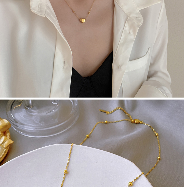 Fashion Heart Shape Titanium Steel Necklace 1 Piece