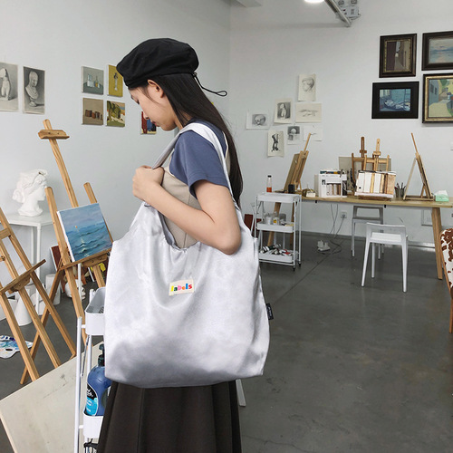Korean Dongdaemun Women's Bag New Fabric Bag Simple Shoulder Crossbody Bag Casual Versatile Skin-friendly Soft Tote Bag