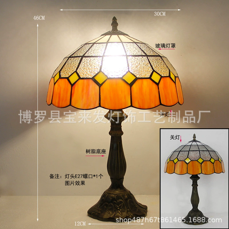 Retro table lamp for bed, lantern, creative villa for hotel