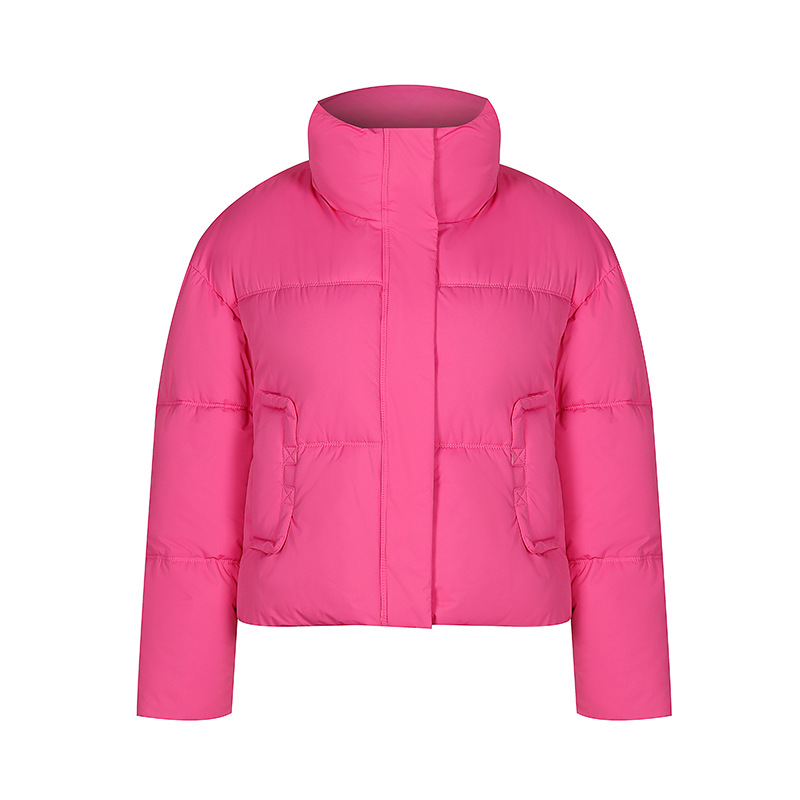 Nuevo cuello corto sin lavado pu piel plumón chaqueta de algodón mujer 2024 chaqueta de invierno chaqueta de algodón gruesa abrigo caliente moda image 5