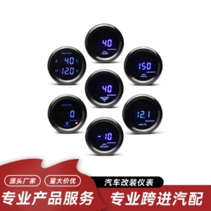 Avtomobil modifikasiyası rəqəmsal cihaz paneli 52mm Rpm, Boost, Su/Yağ Temperaturu, Yağ Təzyiqi, Hava-Yanacaq, Gərginlik ölçən 12V