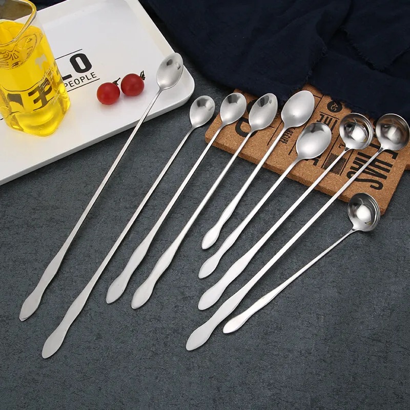 Stainless steel gourd spoon plus long handle mixing spoon seasoning spoon deep jar honey spoon bar spoon wholesale Stainless steel gourd spoon plus long handle mixing spoon seasoning spoon deep jar honey spoon bar spoon wholesale