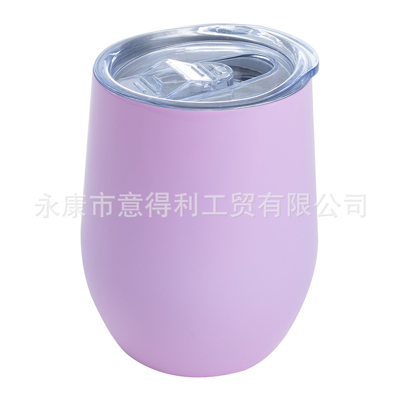 Inventario transfronterizo 12oz taza de huevo de acero inoxidable taza de vacío taza de cáscara de huevo en forma de U taza de vino tinto