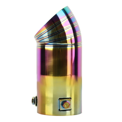 Exhaust pipe | muffler car tail throat thickened - colorful-belt-line-bend-imported-76mm