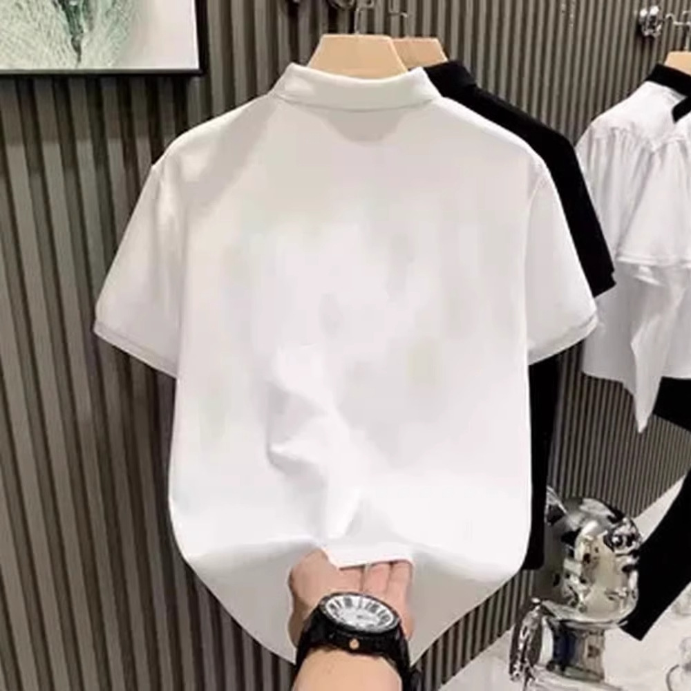 Cool Polo Shirt Men's Short-Sleeved Summer New Men's American Fashion Brand Boys' T-Shirt Business Lapel Men's Shirt