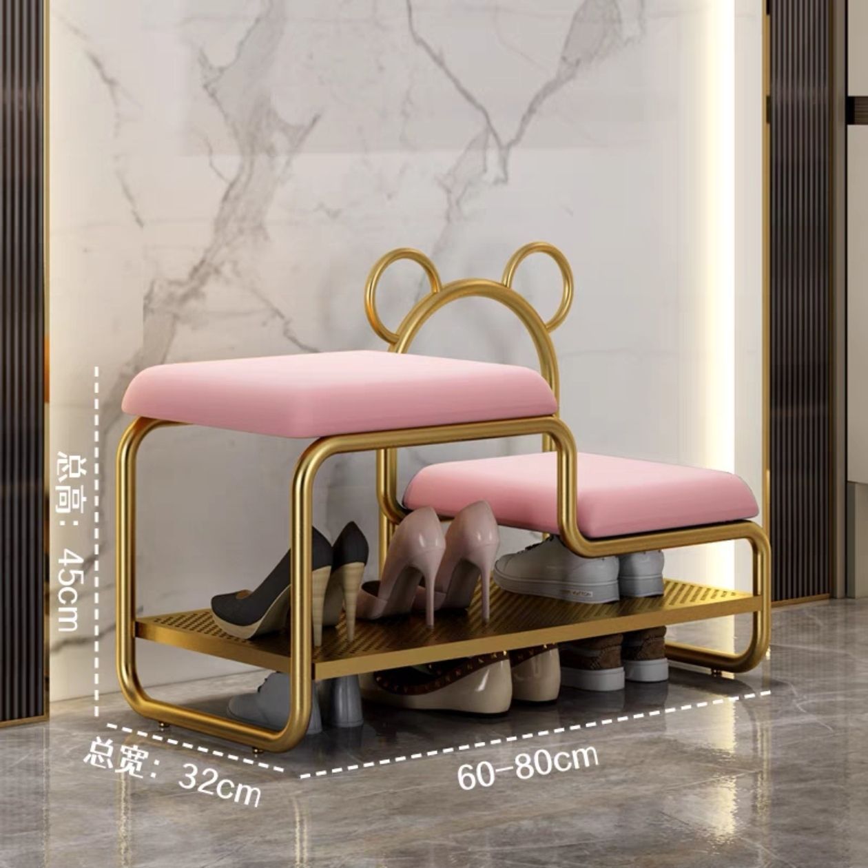 Fábrica directa nórdica puerta de cambio de zapatos de puerta doméstica un gabinete de zapatos simple y ligero cojín de lujo zapatos para niños zapatos image 8