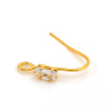 Earrings, accessory, zirconium, micro incrustation, 14 carat, golden color