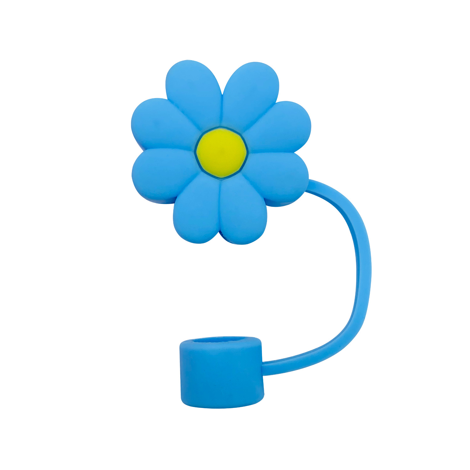 Tapa de paja de flor azul