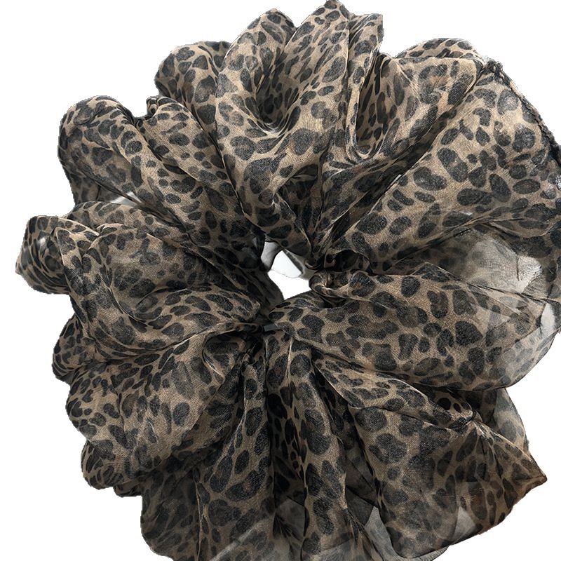 Elastico per capelli elegante retro mesh stampa leopardata_voghion.com
