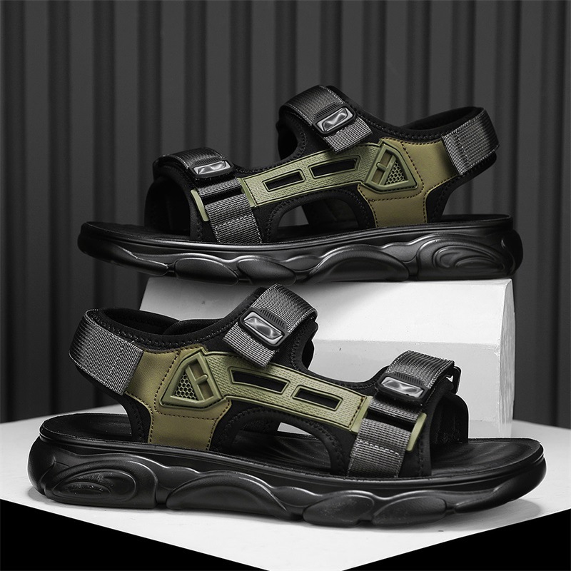 Sandalias de playa para hombre, uso exterior de verano, sentido antideslizante de la mierda, conducción de hombre romano, sandalias y zapatillas de vadeo al aire libre