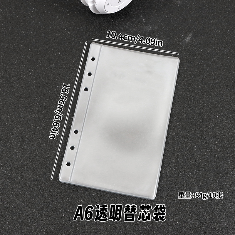 A6 bolsa de recarga transparente (fondo blanco)