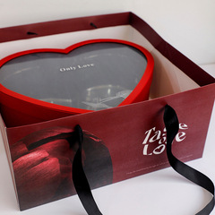 小清新裝花甜蜜大方手提袋加厚鮮花包裝盒花店花束鮮花禮盒手提袋