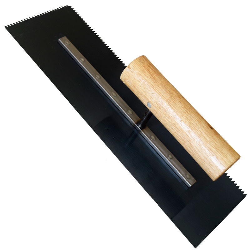 Cuchilla autonivelante de cemento, cuchilla de empuje de piso epoxi, espátula de acero al manganeso de boca plana dentada, espátula, herramienta de pintura de piso