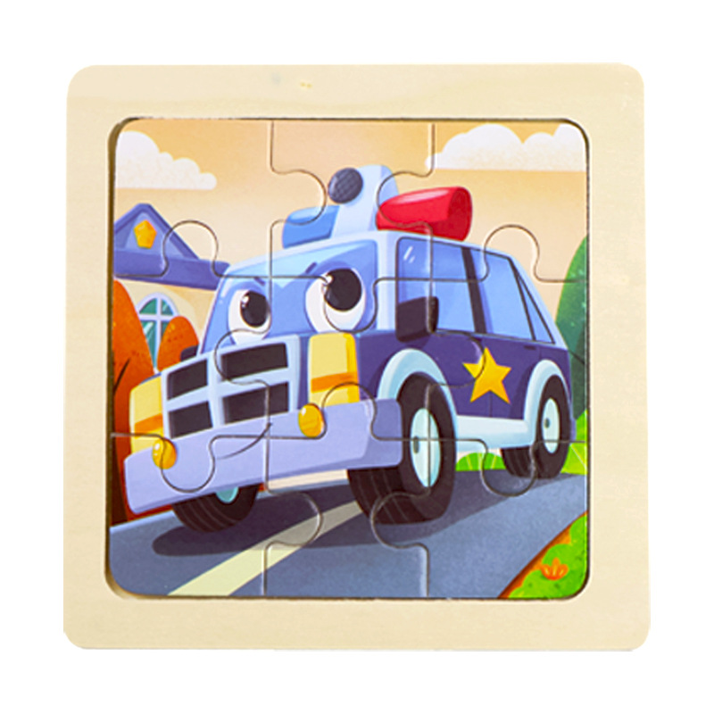 Fábrica directa de niños pequeños 9 piezas de dibujos animados de madera plano rompecabezas puzzle puzzle juguetes de educación temprana para bebés image 15