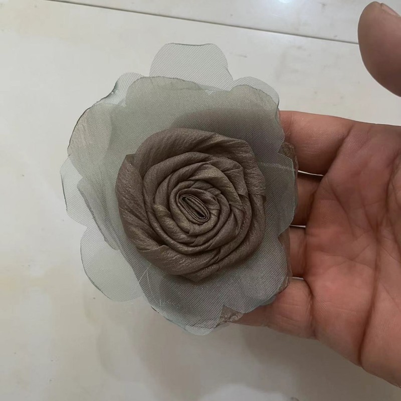 Caro同款烤边布艺花朵9cm立体烧边花朵diy发饰鞋帽胸花饰品配件|undefined