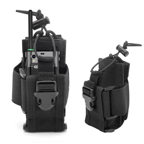 Outdoor Sports Tactical Walkie-Talkie Bag, Retractable Large and Small Walkie-Talkie Cover, Camping and Mountaineering Military Fan Accessories Bag