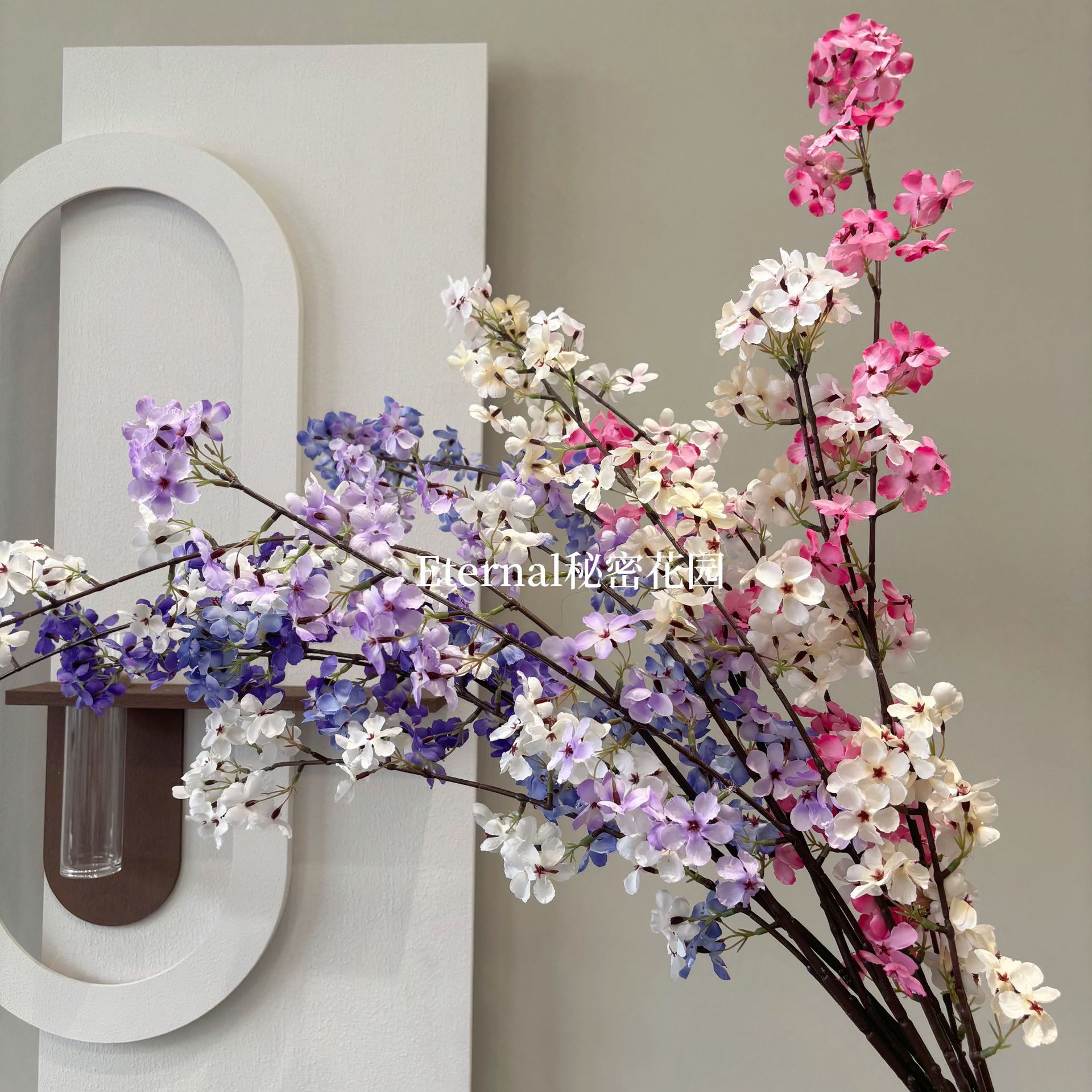 Flor artificial Begonia flor pera flor cifrada otoño lila cruz flor de cerezo Wenxinlan arreglo floral línea flor orquídea salón de bodas