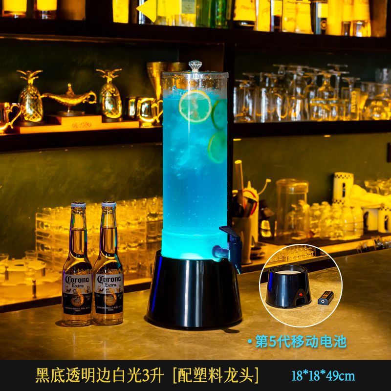 3리터 검정색 바닥 투명 측면 흰색 플라스틱 수도꼭지