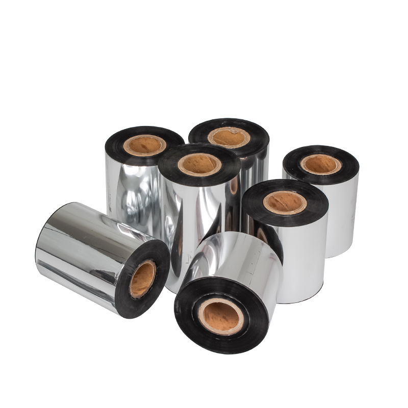 Personalizada base de cera mezcla base de resina base de cinta 110 * 300M impresora de etiquetas de código de barras consumibles cinta de carbono de transferencia térmica