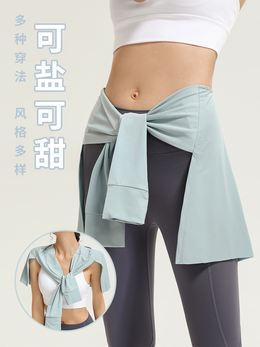 Falda de yoga deportiva europea y americana transfronteriza falda de adelgazamiento que cubre la cadera falda de Ballet de baile de yoga con cordones
