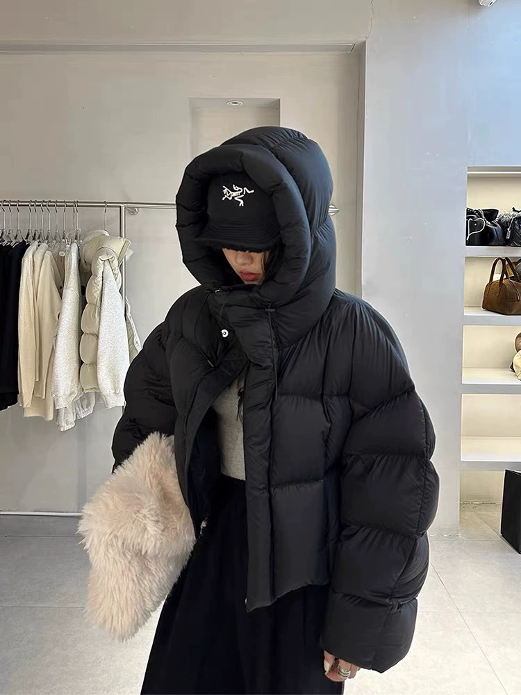 Winter down jacket, ultra light velvet hoody, 2023 collection, increased thickness, for teenagers, duck down
