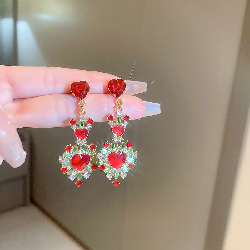 13g Weight Zircon Inlay Material 1 Pair Simple Style Water Droplets Inlay Alloy Zircon Drop Earrings