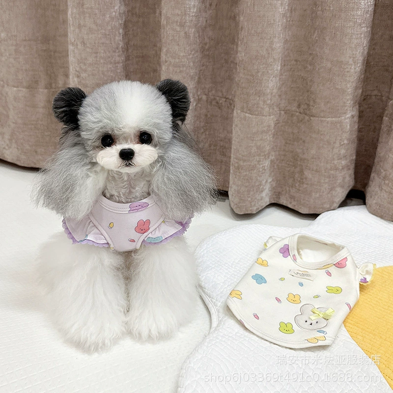 Заводская одежда Mifaya для домашних кошек и собак утолщенная рубашка на флисовой подкладке с конфетами и кроликом весна осень зима кружевная рубашка с рукавами-ширинками