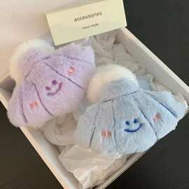 卡通海洋生物珍蚌毛绒抓夹可爱少女发抓后脑勺盘发鲨鱼夹秋冬发饰