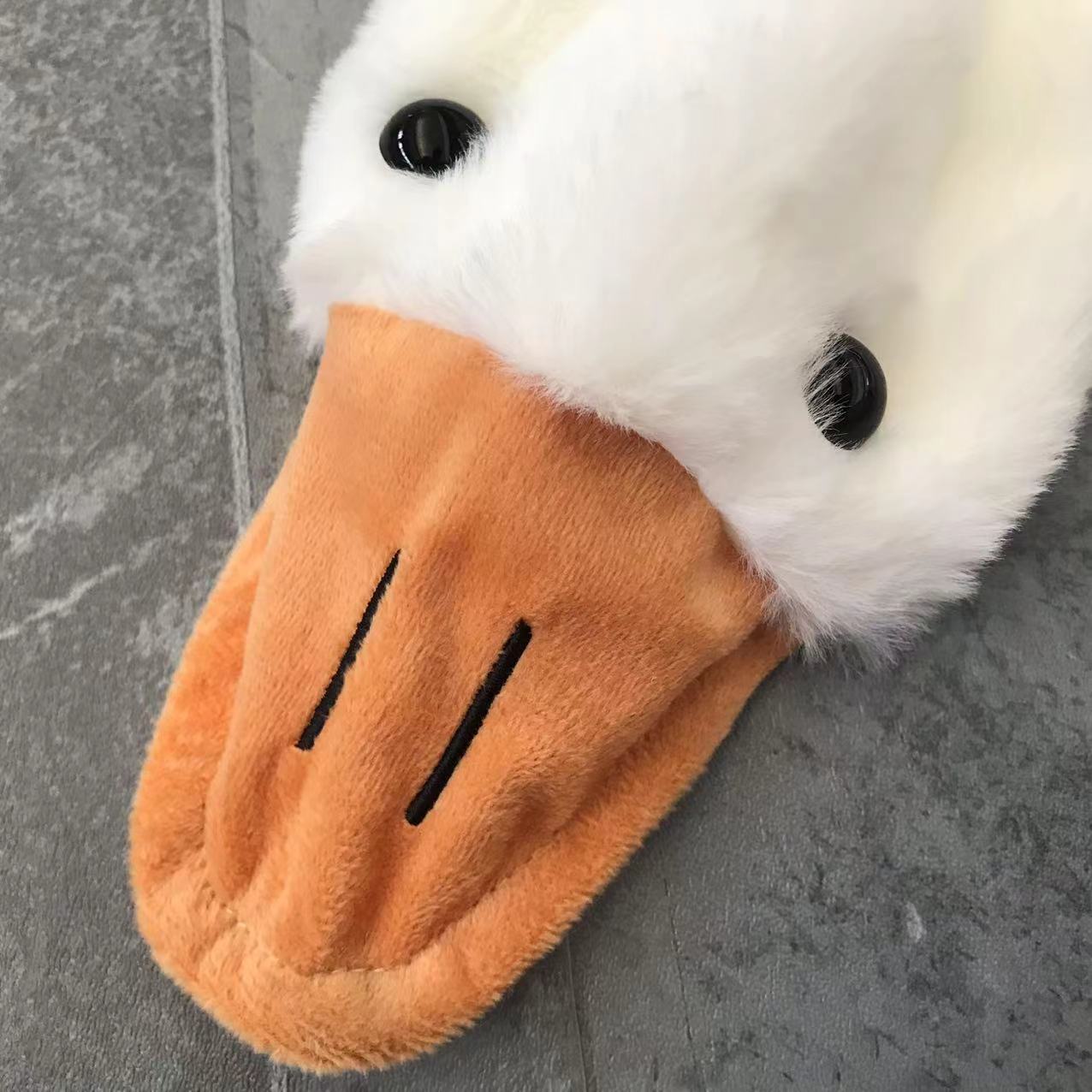 Cubierta de cuero de ganso blanco grande cubierta de cuero de juguete de peluche de la cáscara de cuero grande muñeca de ganso