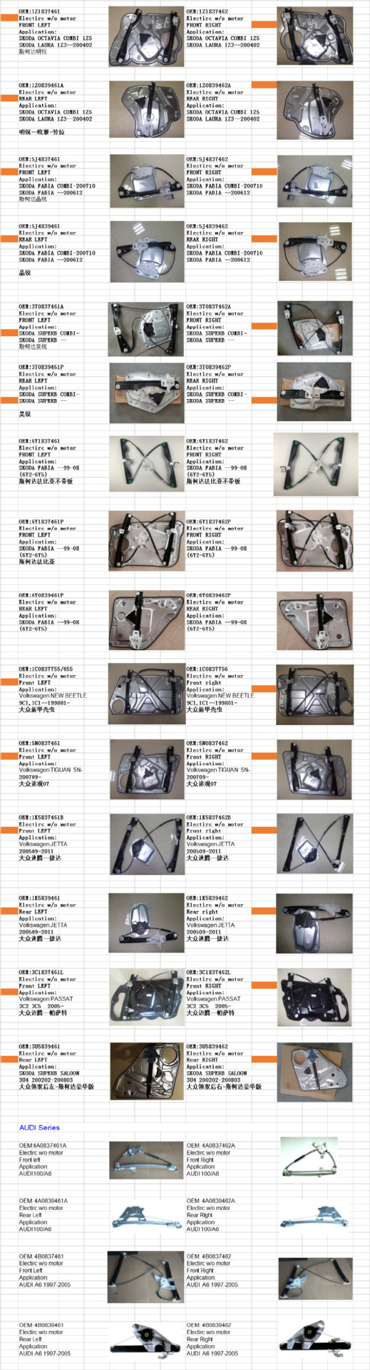 Suitable for Seat Leon / Toledo Ii Right Front Glass Lifter 1m 0837462 A