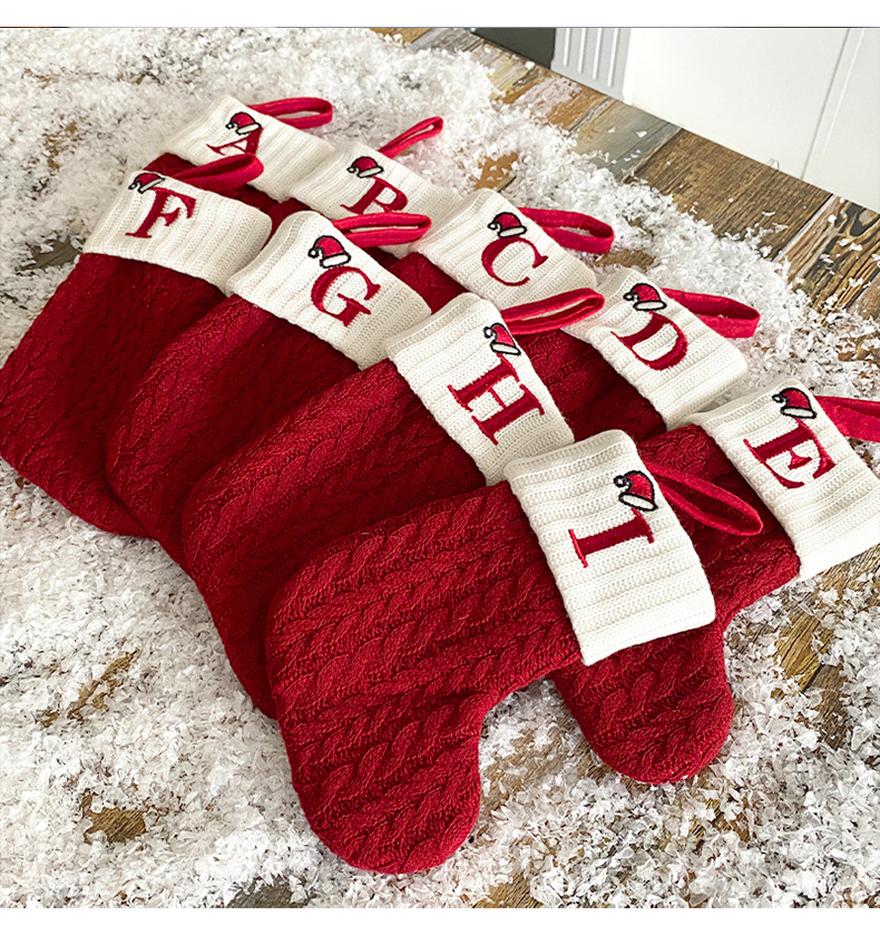 2023 Exquisite Christmas Socks, Knitted Christmas Socks, Letter Socks, Christmas Pendant Gift Bag_voghion.com
