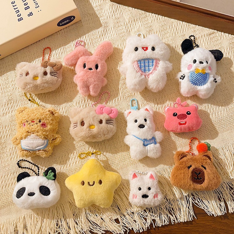 5 colgantes de peluche