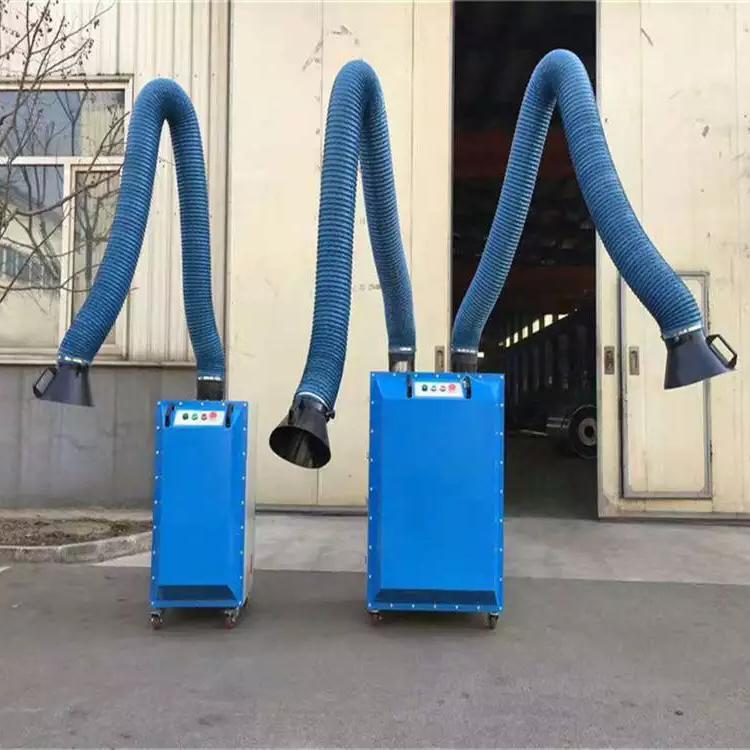 Purificador de humo de soldadura móvil, limpiador de polvo de soldadura eléctrica, secador de humo de doble brazo, colector de polvo de humo de soldadura eléctrica