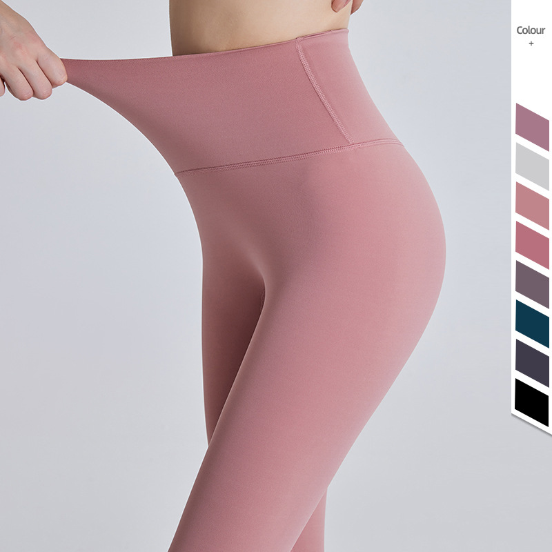 Lulu desnudo cepillado pantalones de yoga de las mujeres 2024 nueva cintura alta cadera levantamiento fitness pantalones desgaste exterior sin vergüenza línea deportes Pantalones