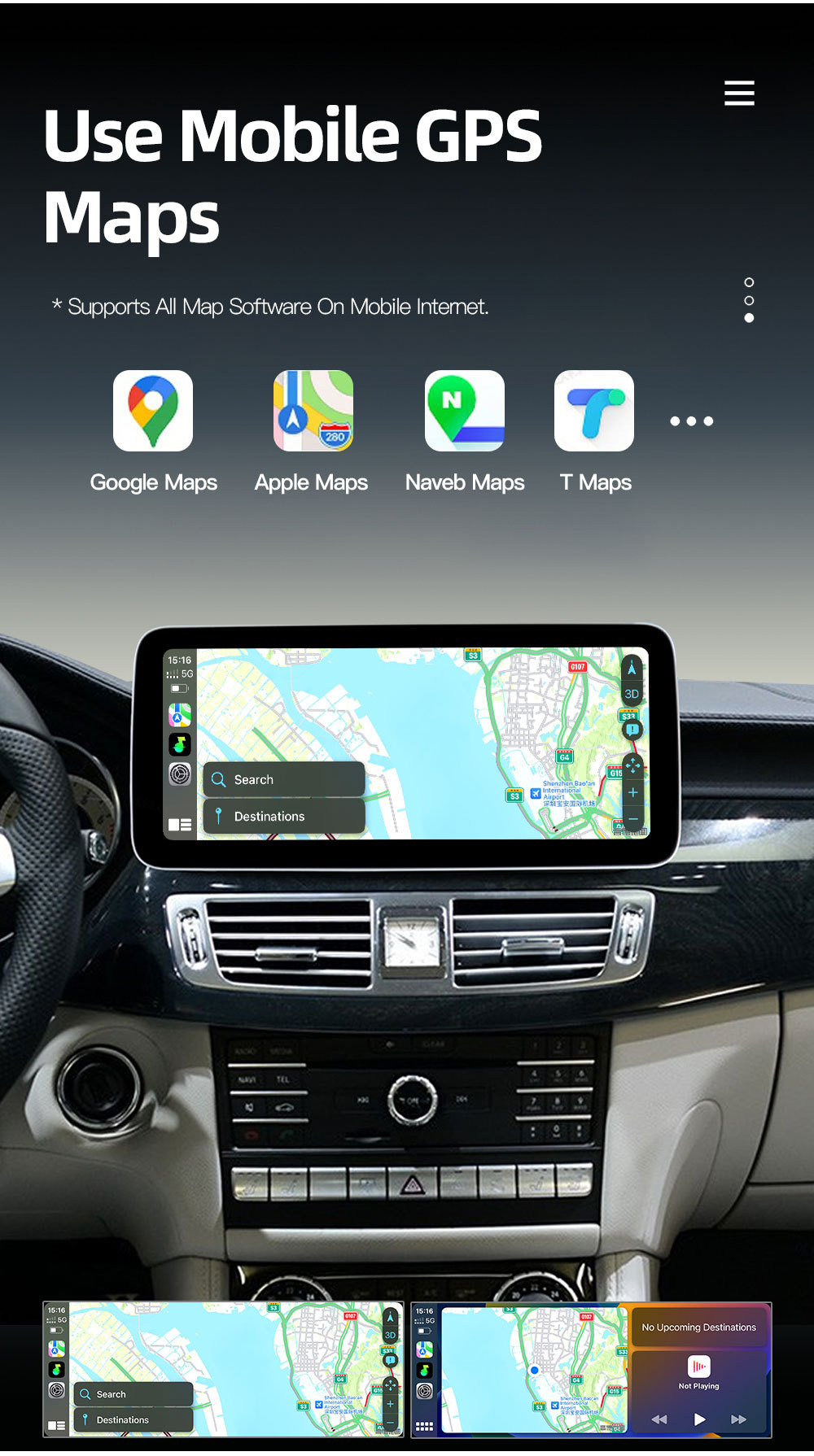 Suitable for Mercedes-Benz Cls W218 X218 Car Central Control Large Screen Navigation Carplay Radio Player