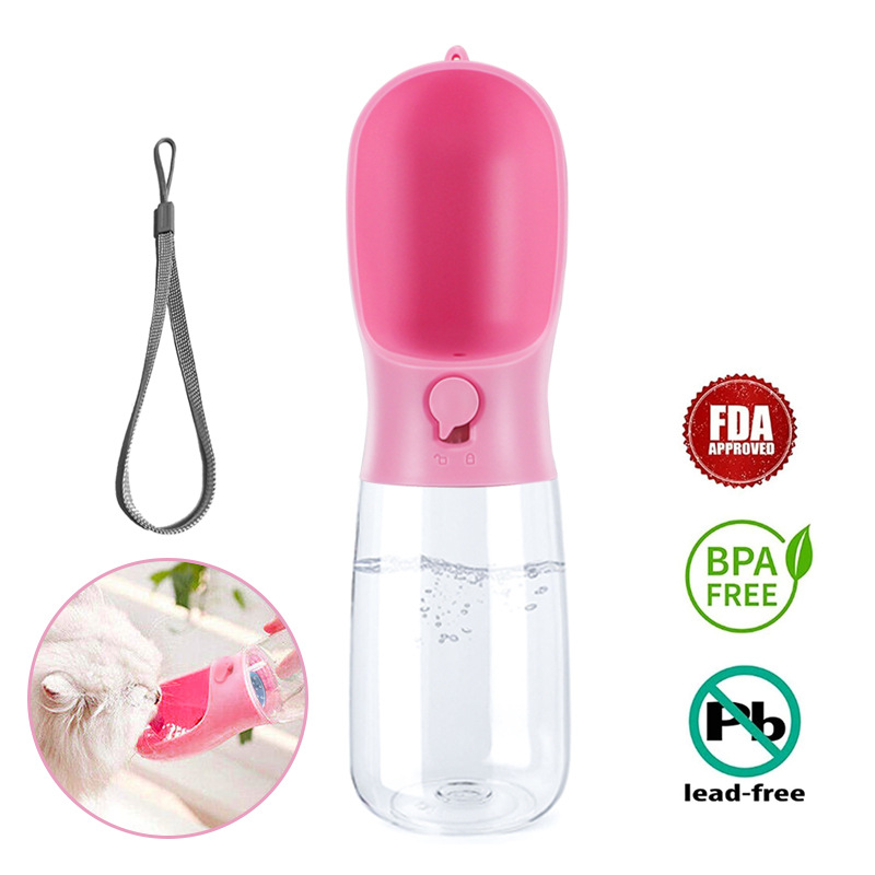Mascota 550ml gato y perro taza de agua portátil hervidor botella de agua suministros para mascotas perro gato taza de agua botella de agua al por mayor