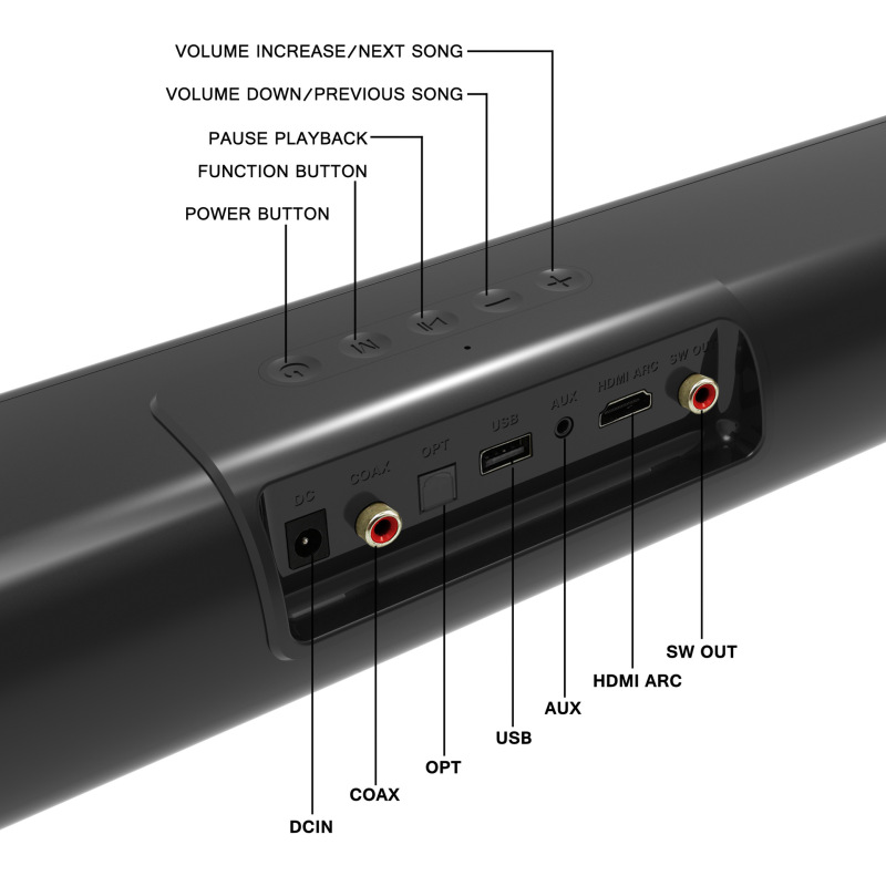 テレビTVプロジェクターHDMI光ファイバーbluetoothリモコンスピーカー80Wパワー出力組み合わせサブウーファ|undefined