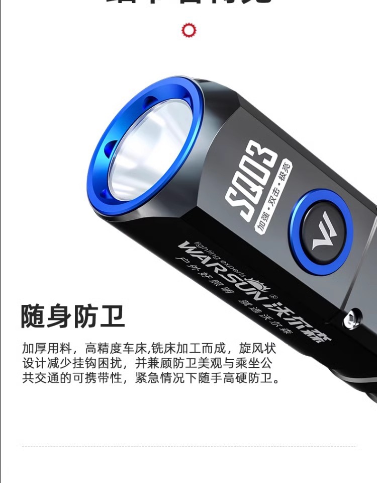 Wholesale Multifunctional Flashlight with Strong Light, Rechargeable, Ultra-Bright, Outdoor Portable Led Spotlight with Magnetic Attachment Work Light