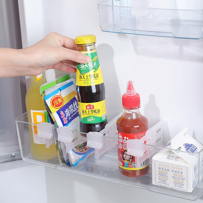 ✅ Refrigerator side door retractable partition board multi-function creative storage lengthened partition rack sorting partition