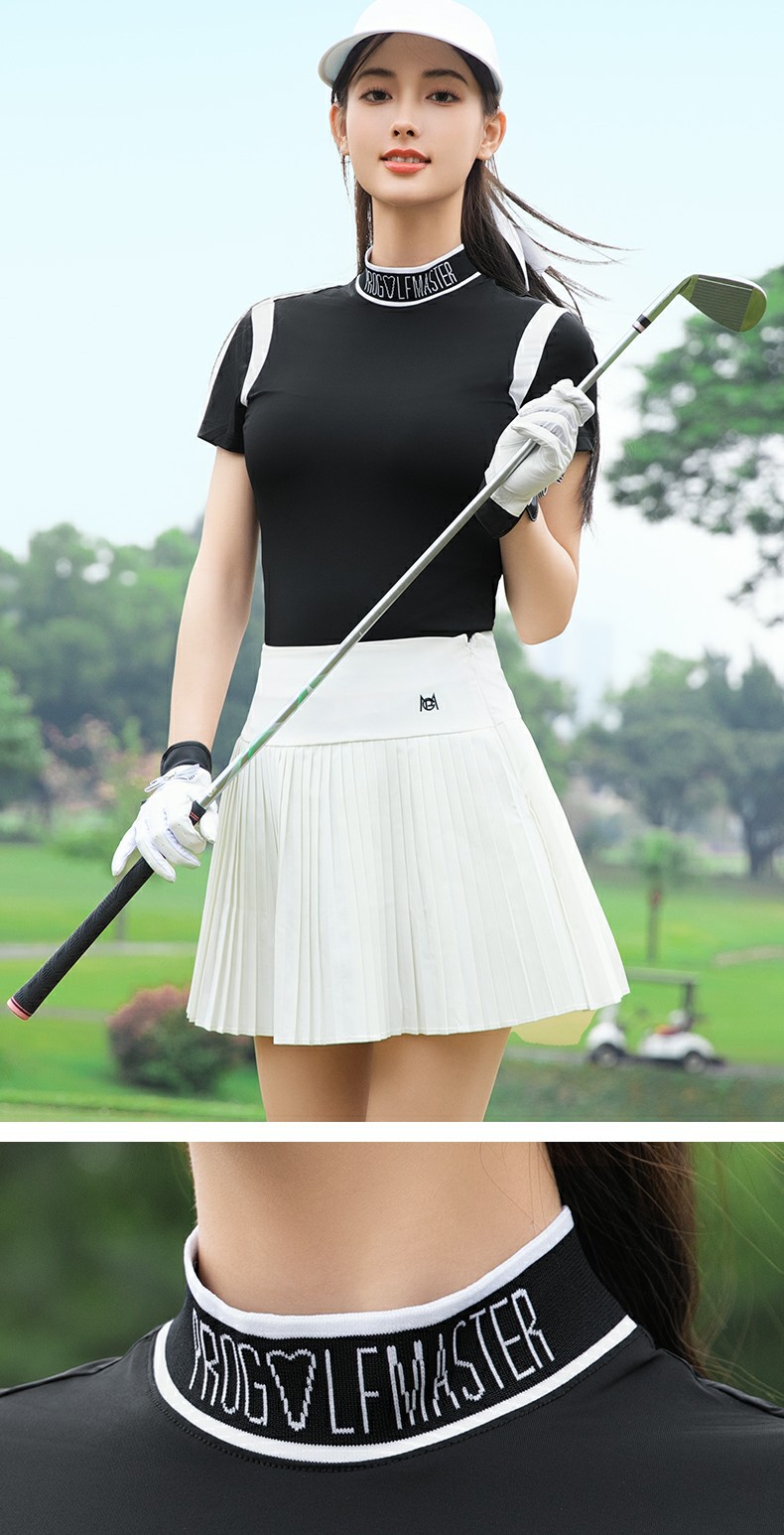 Váy tennis nữ xếp ly phối áo thun thể thao — YF791-Sakura Phấn hoa Top [Lụa lạnh], YF791-Áo đen [lụa lạnh], QZ103-Váy xếp ly màu trắng, QZ103-Váy xếp ly màu xanh nhạt chi tiết 7