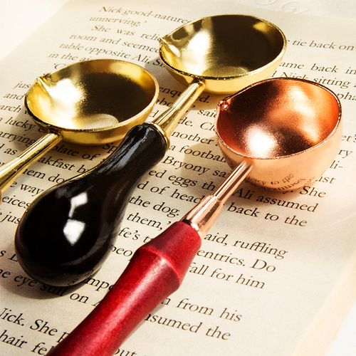 Fire paint spoon, solid wood alloy spoon, fire paint heating tool, matching furnace, retro literary seal spoon