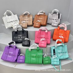 女性カバンファッションbagsクロスボーダーアルファベット三行ミニストラップ2点セットトートバッグシンプルトレンド片肩手提げ